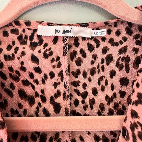 Mi Ami XXS Shirt Pink cheetah Wrap Top - Picture 4 of 6